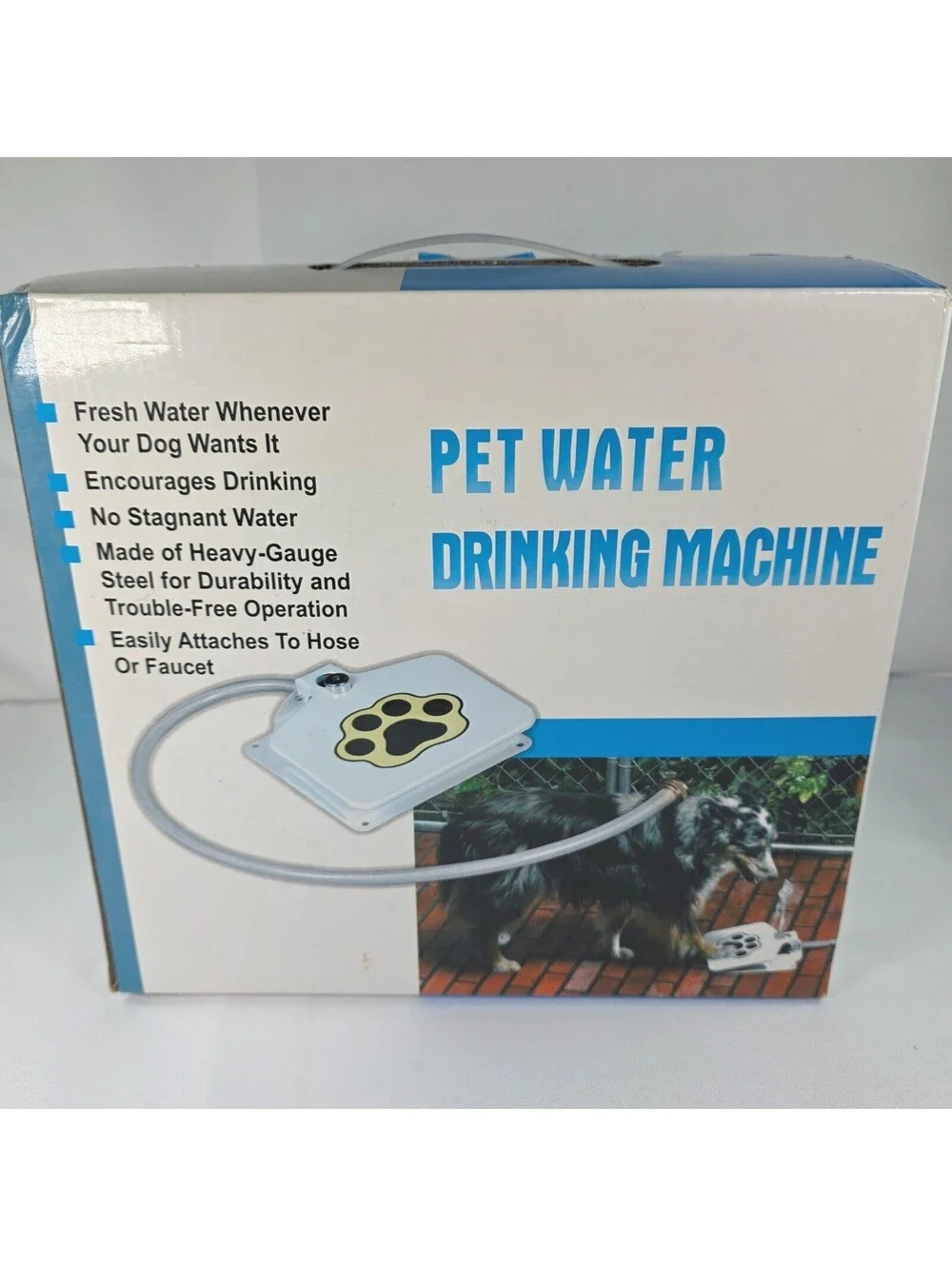 Pet Water Drinking Machine Step On Dog Fountain Outdoor Hose Attachment Steel